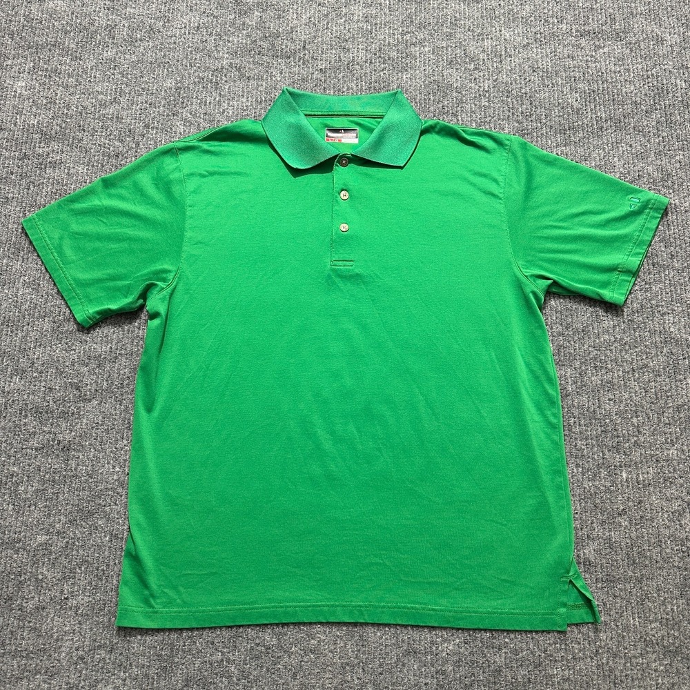 Grand Slam Performance Mens Short Sleeve Polo Shirt Size L Large Green Outdoor